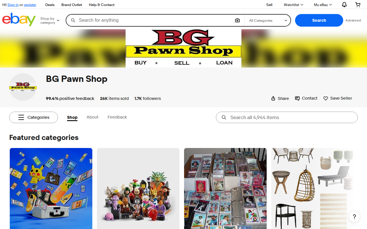 BG Pawn Shop website preview
