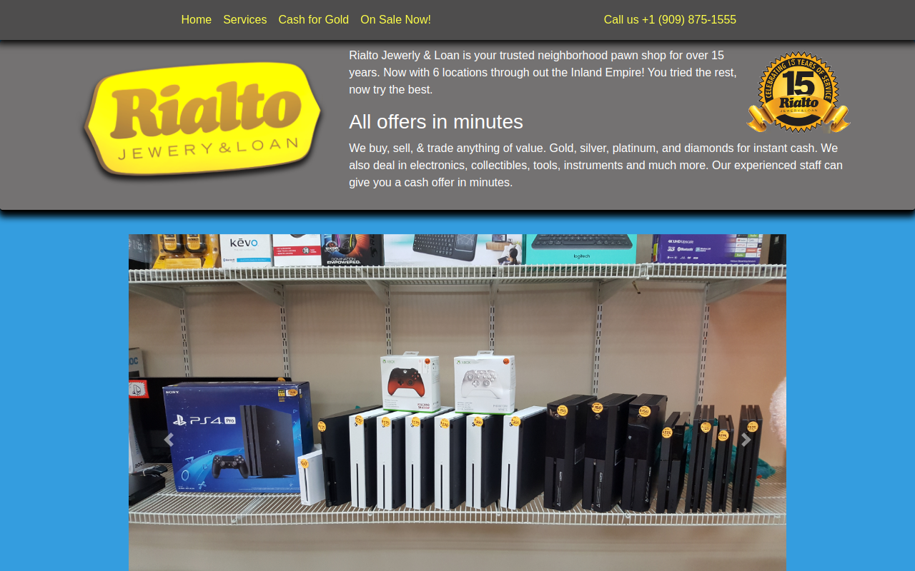 Rialto Jewelry & Loan website preview