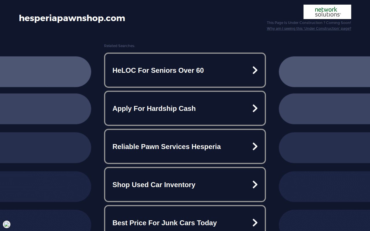hesperia pawn website preview