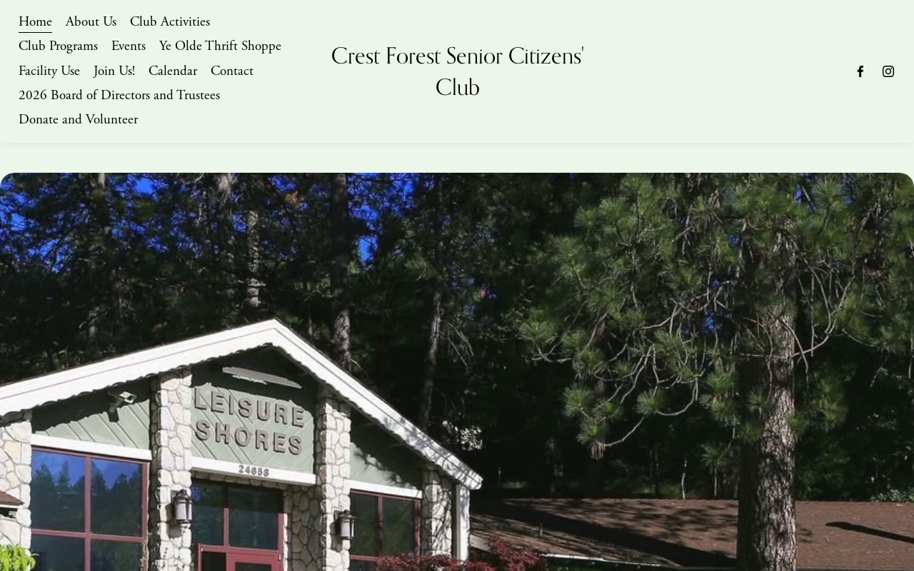 Crest Forest Seniors Thrift Store website preview