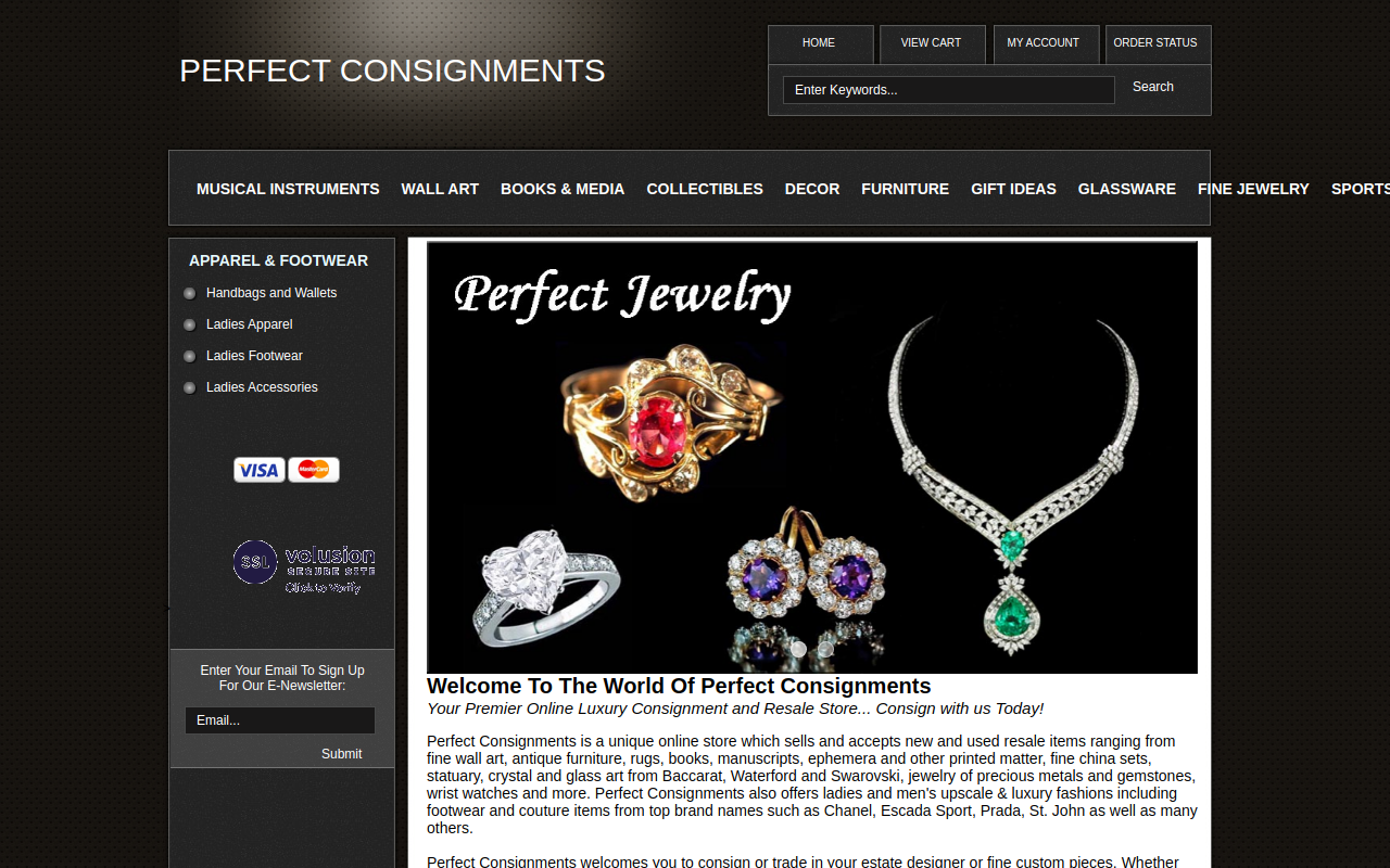Perfect Consignments website preview