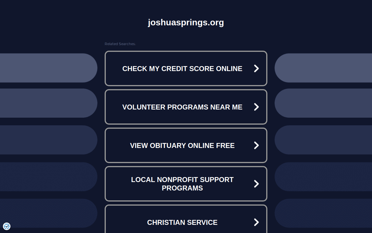 Joshua Springs Thrift Store website preview