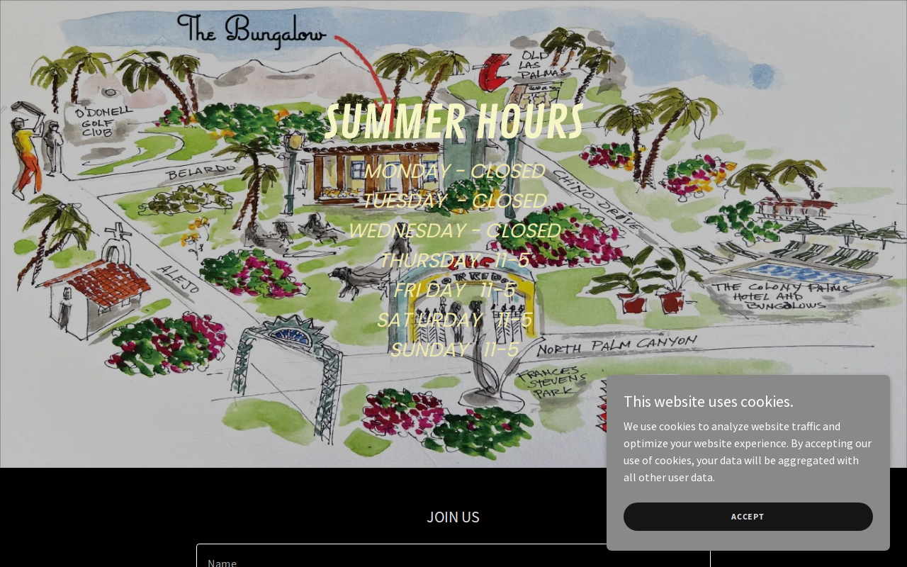 The Bungalow Palm Springs website preview