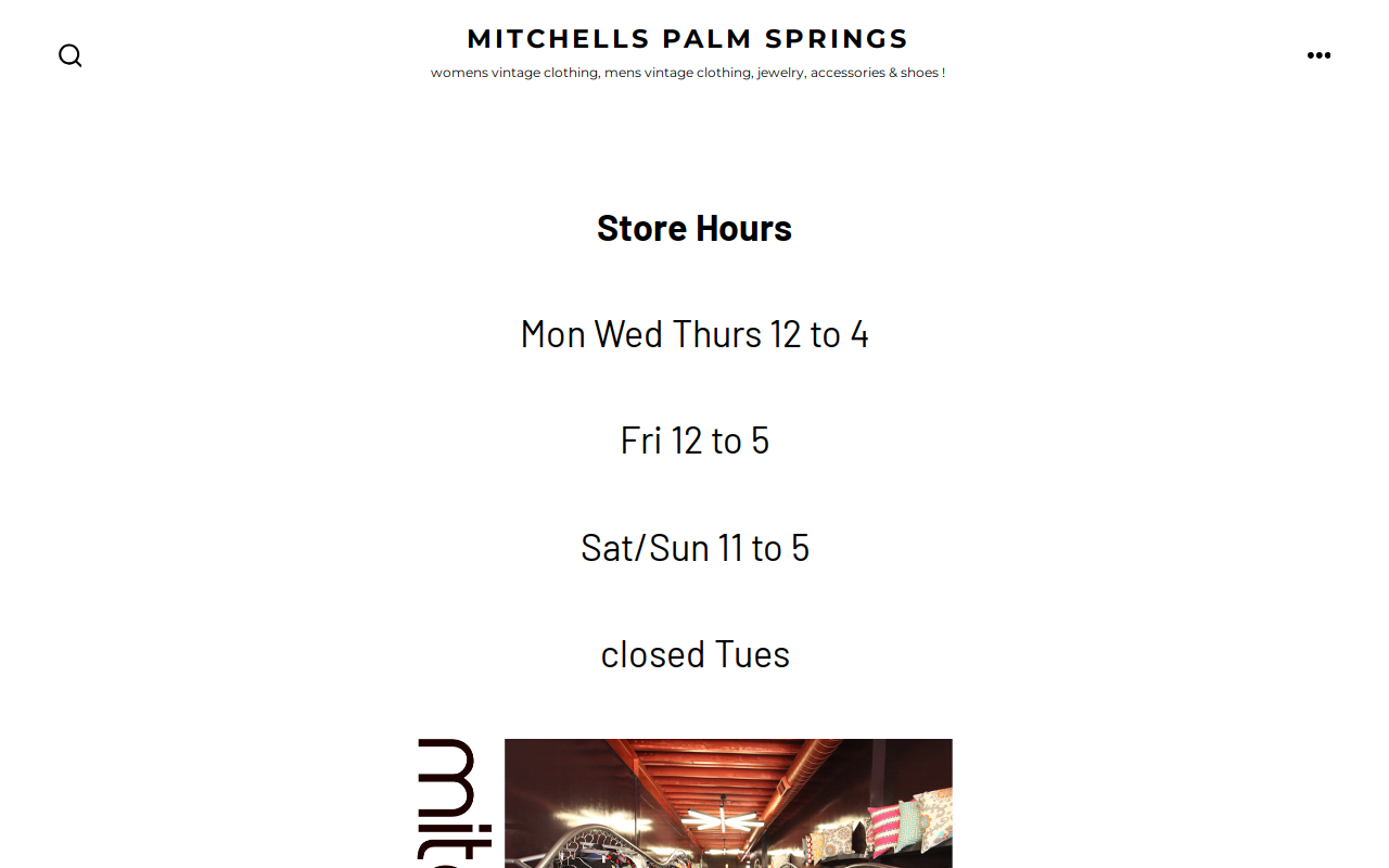 Mitchells Palm Springs website preview
