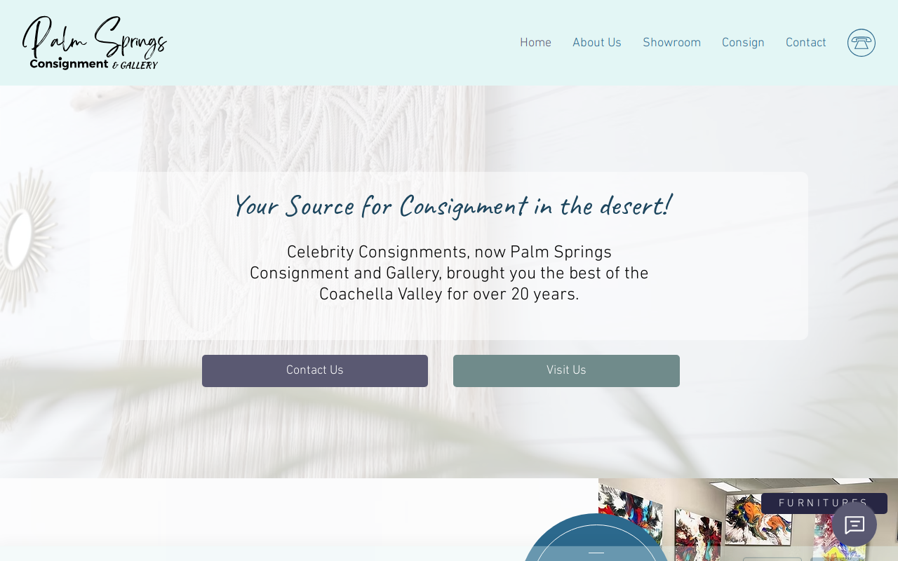 Palm Springs Consignment & Gallery website preview