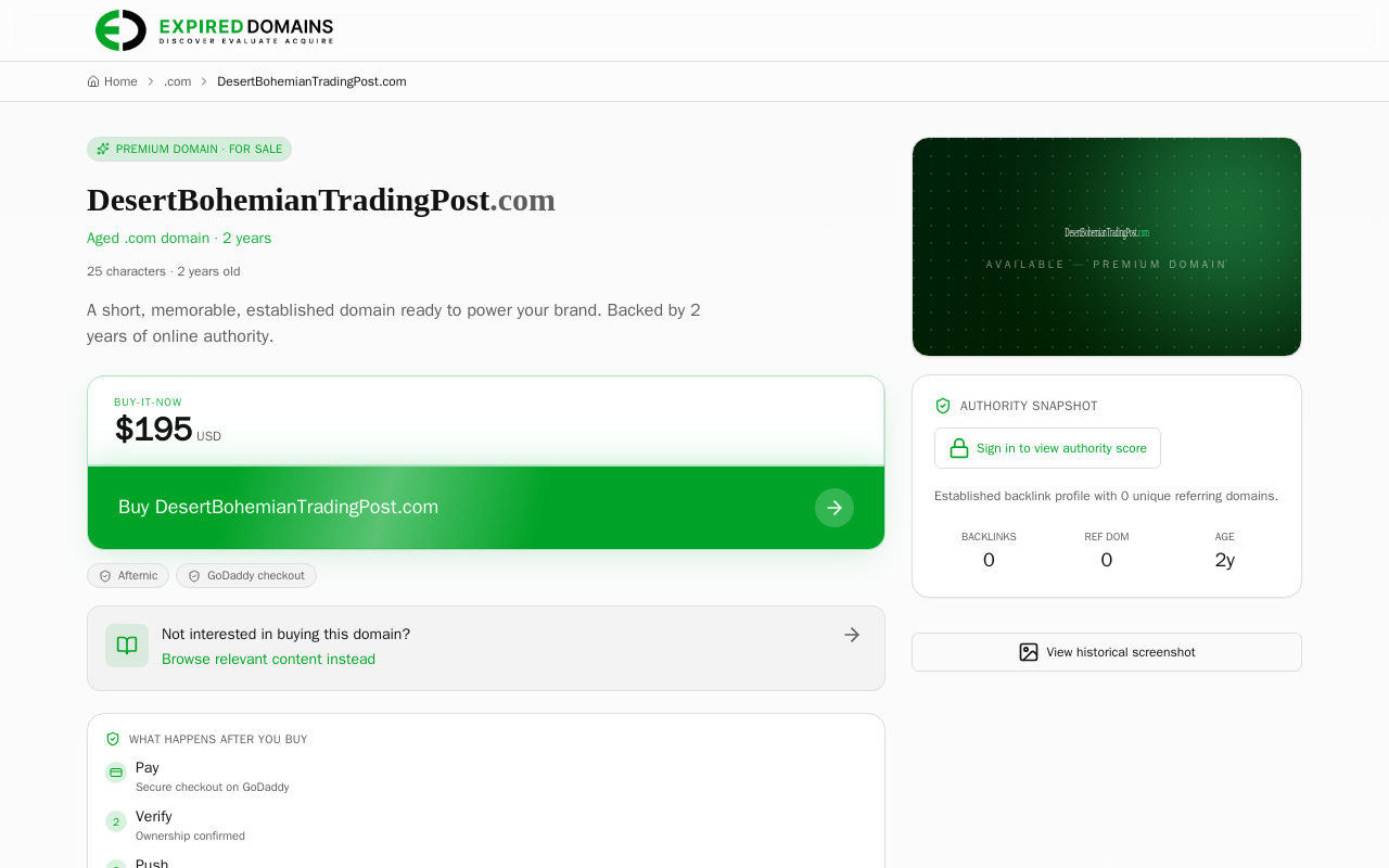 Desert Bohemian Trading Post website preview
