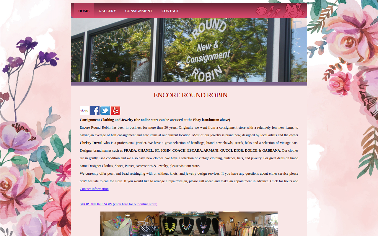 Encore Round Robin website preview