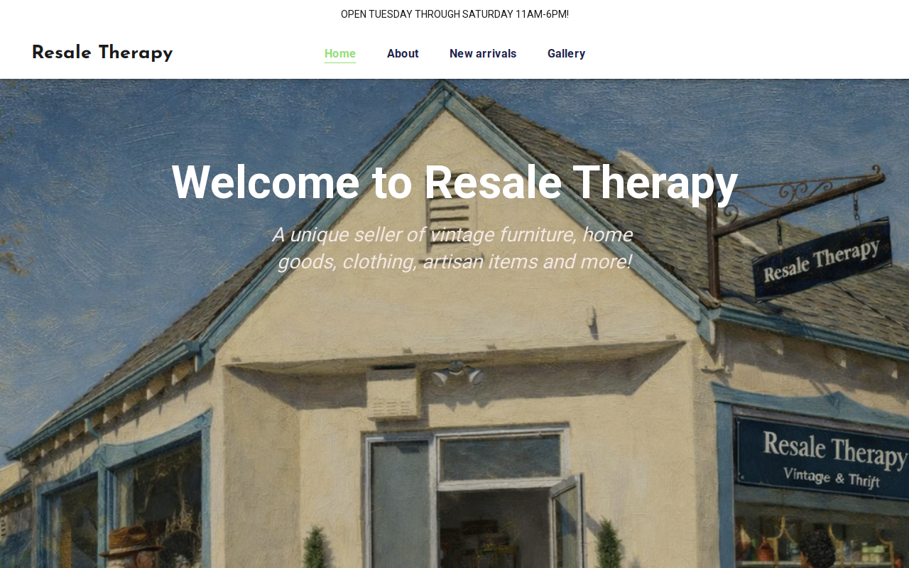 Resale Therapy San Mateo website preview