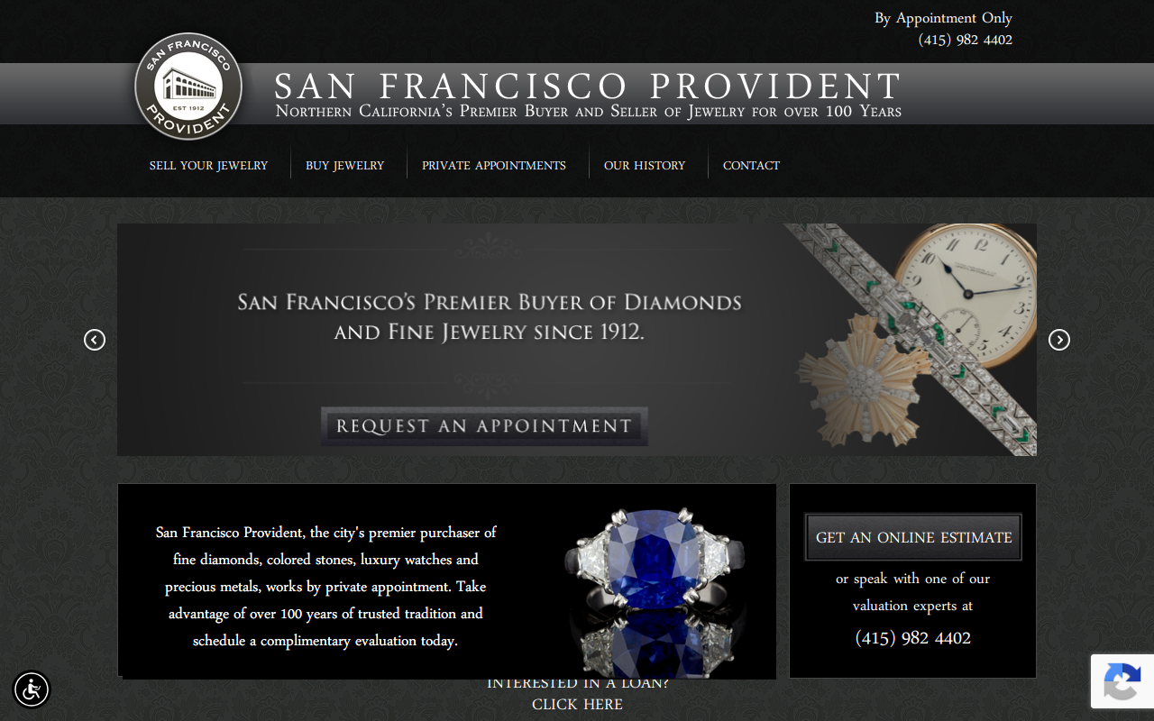 San Francisco Provident Loan Association website preview