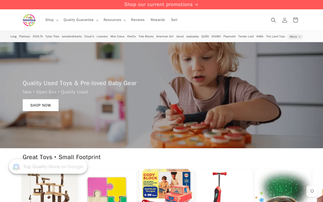 Toycycle website preview