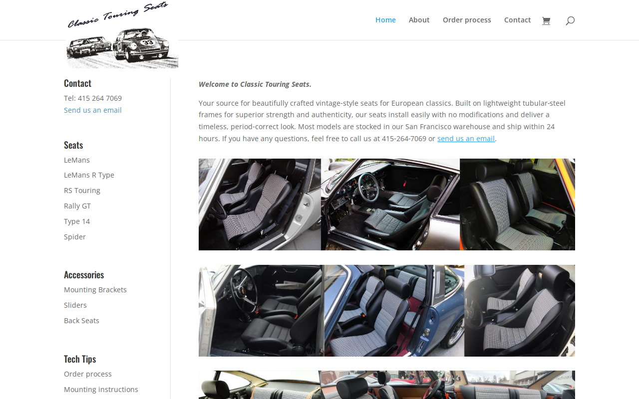 Classic Touring Seats website preview