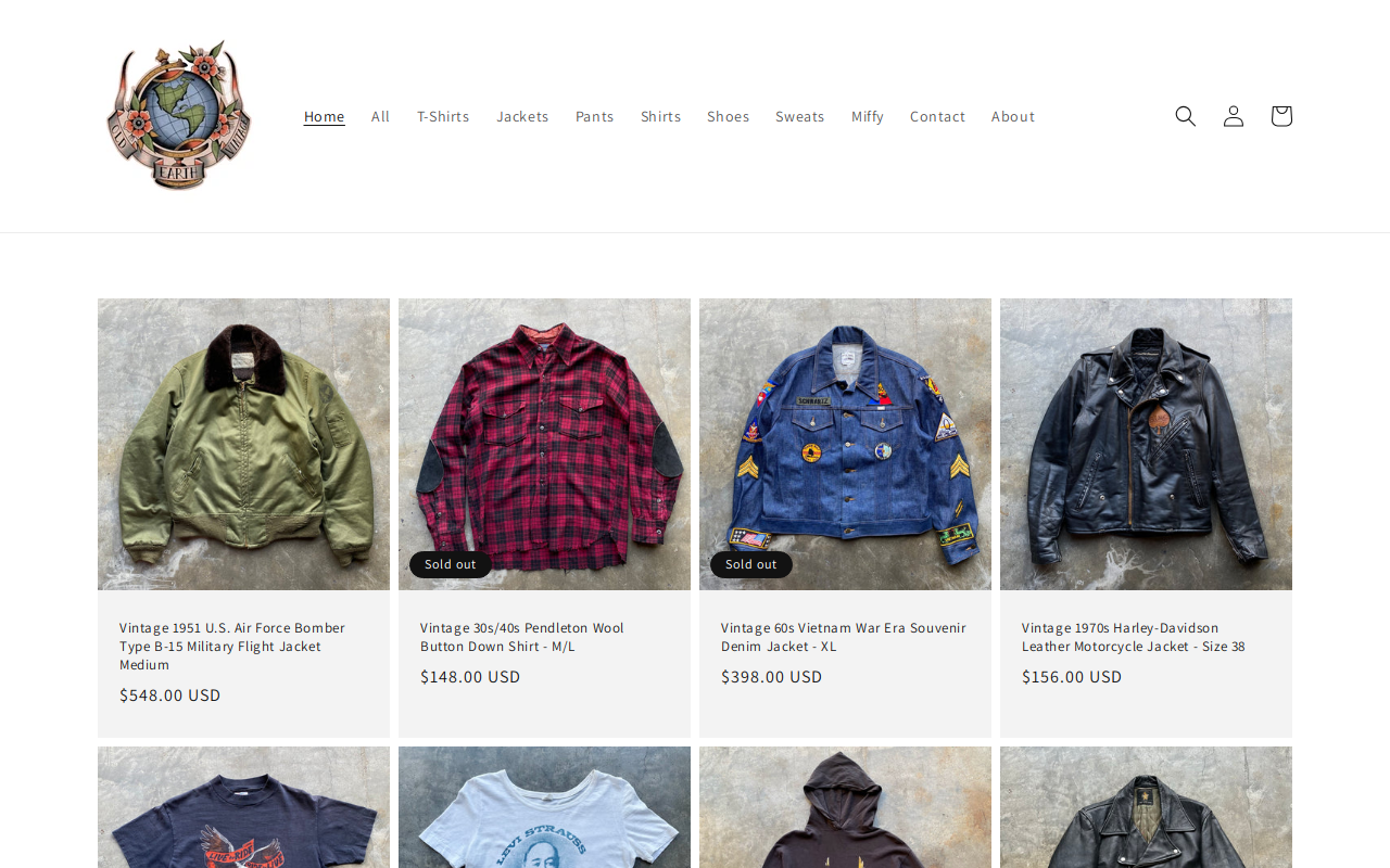 Old Earth Vintage website preview