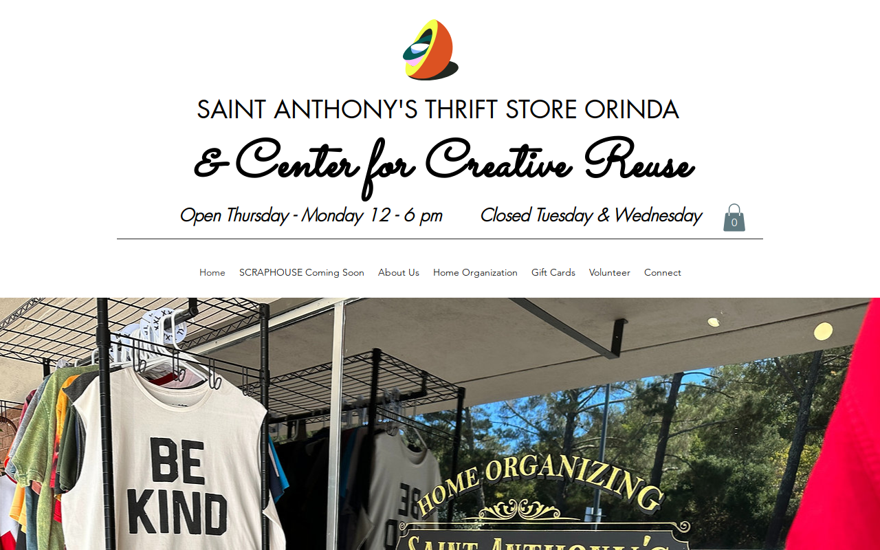 Saint Anthony's Thrift website preview