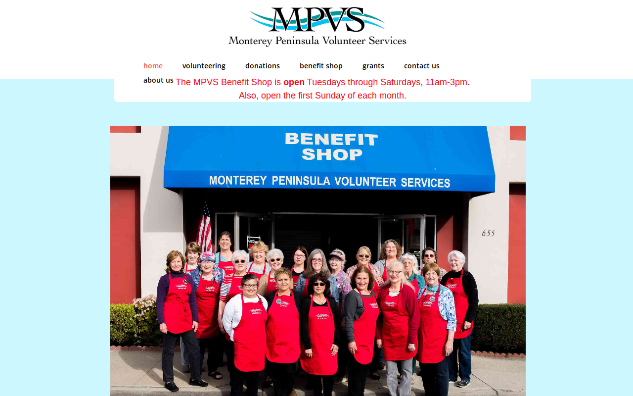 Monterey Peninsula Volunteer Services website preview