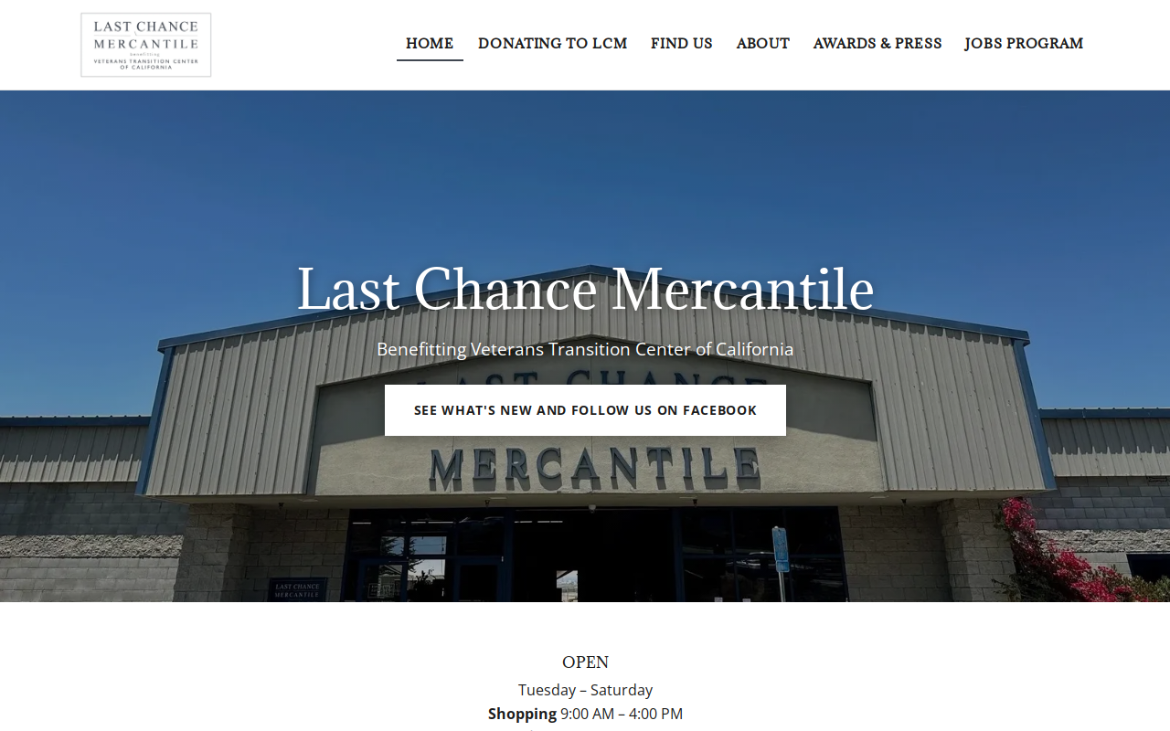 Last Chance Mercantile website preview