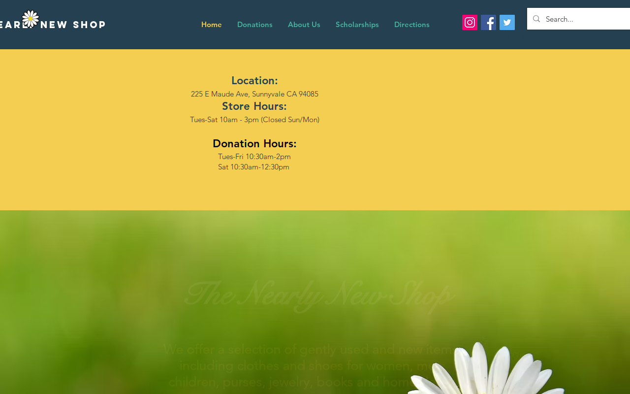 Nearly New Shop website preview