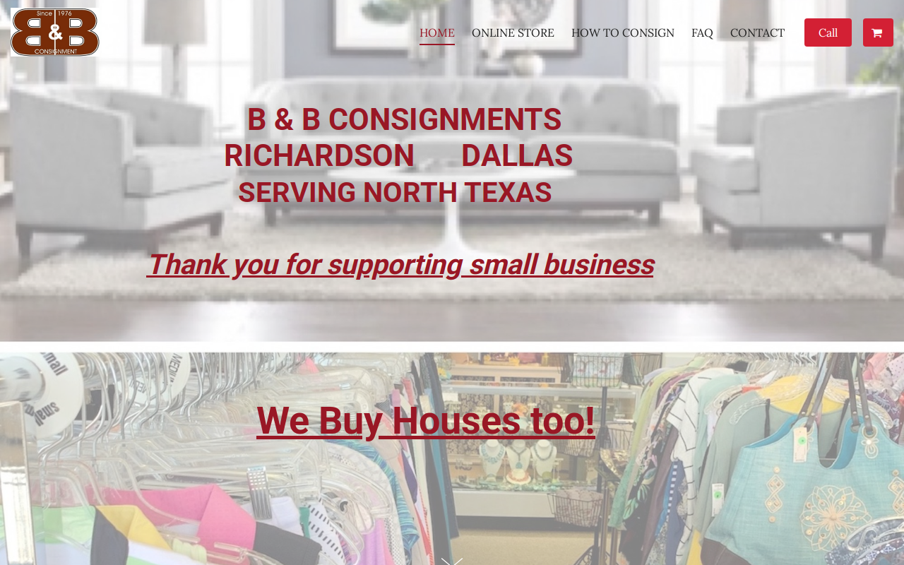 B & B Consignments & Boutique Inc. website preview