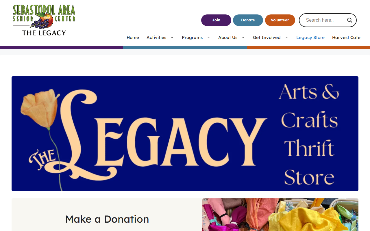 The Legacy website preview