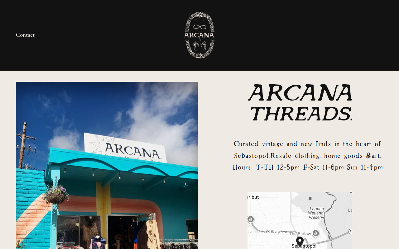 Arcana threads website preview