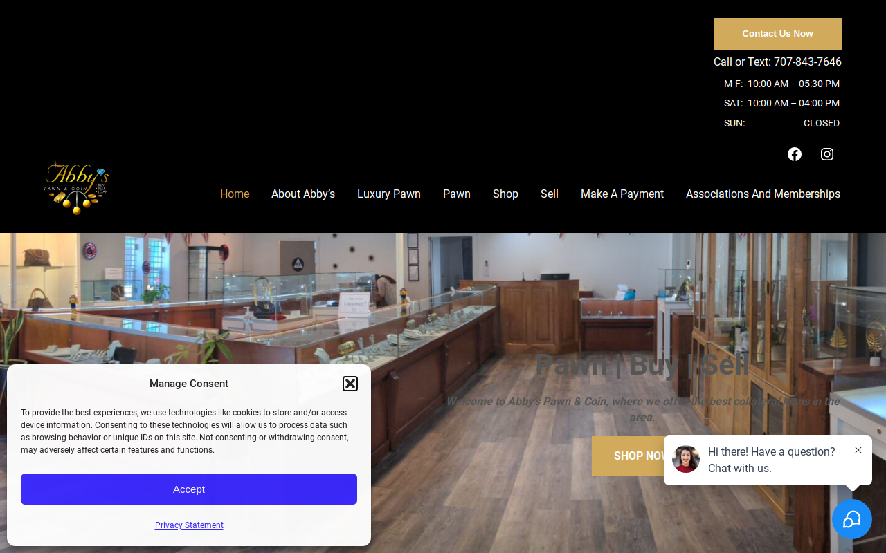 Abby's Pawn & Coin website preview