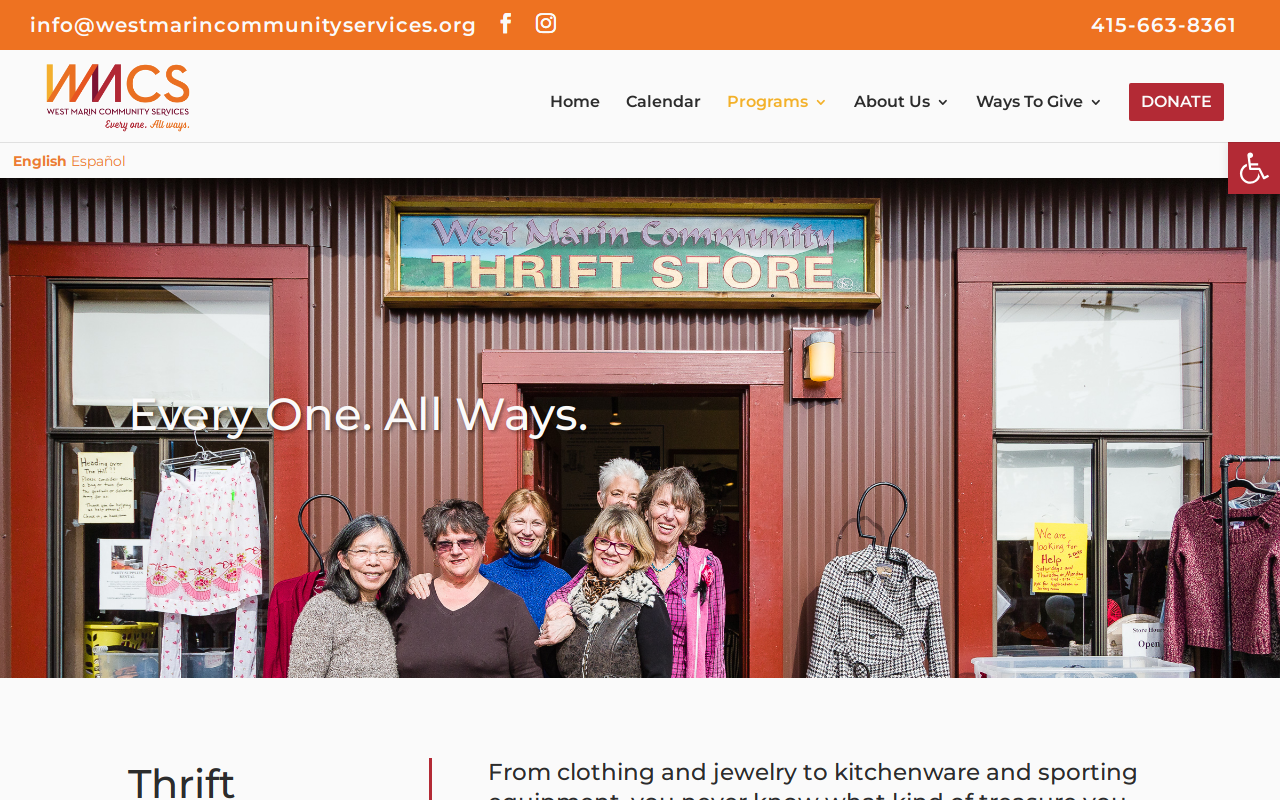 West Marin Community Services Thrift Store website preview