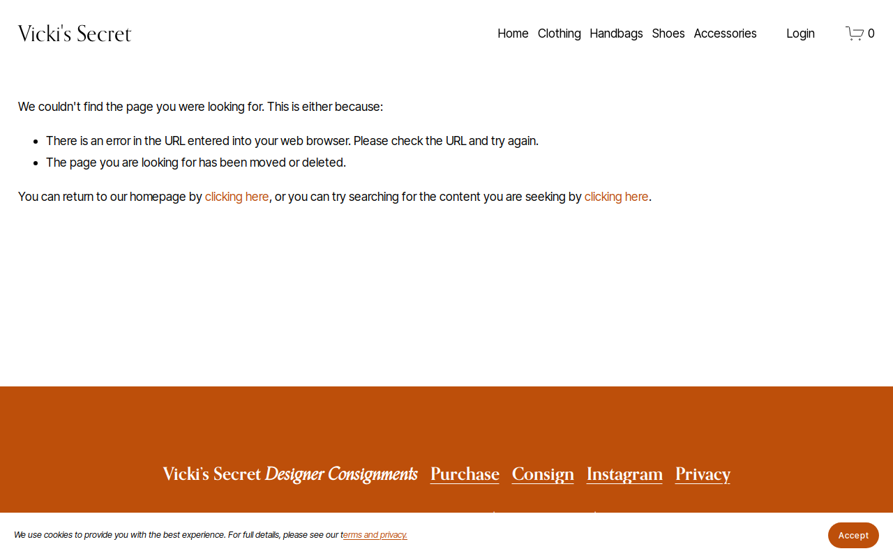 Vicki's Secret Designer Consigments - Discount Designer Clothing website preview