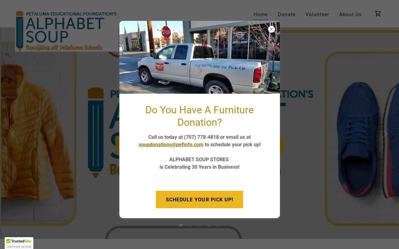 Alphabet Soup Thrift Stores website preview