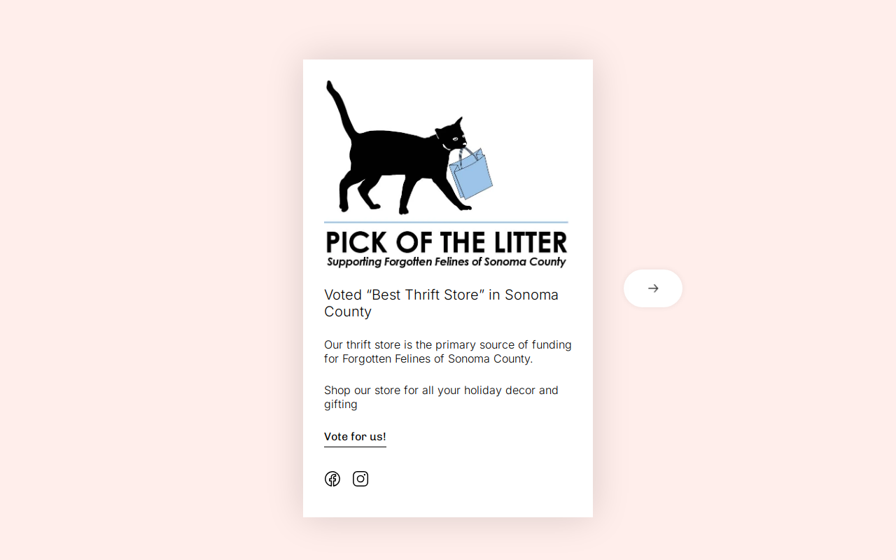 Pick of the Litter Thrift and Gift Shop website preview