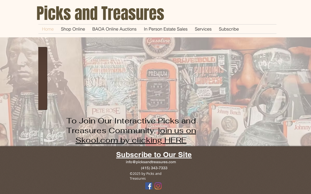 Picks and Treasures website preview