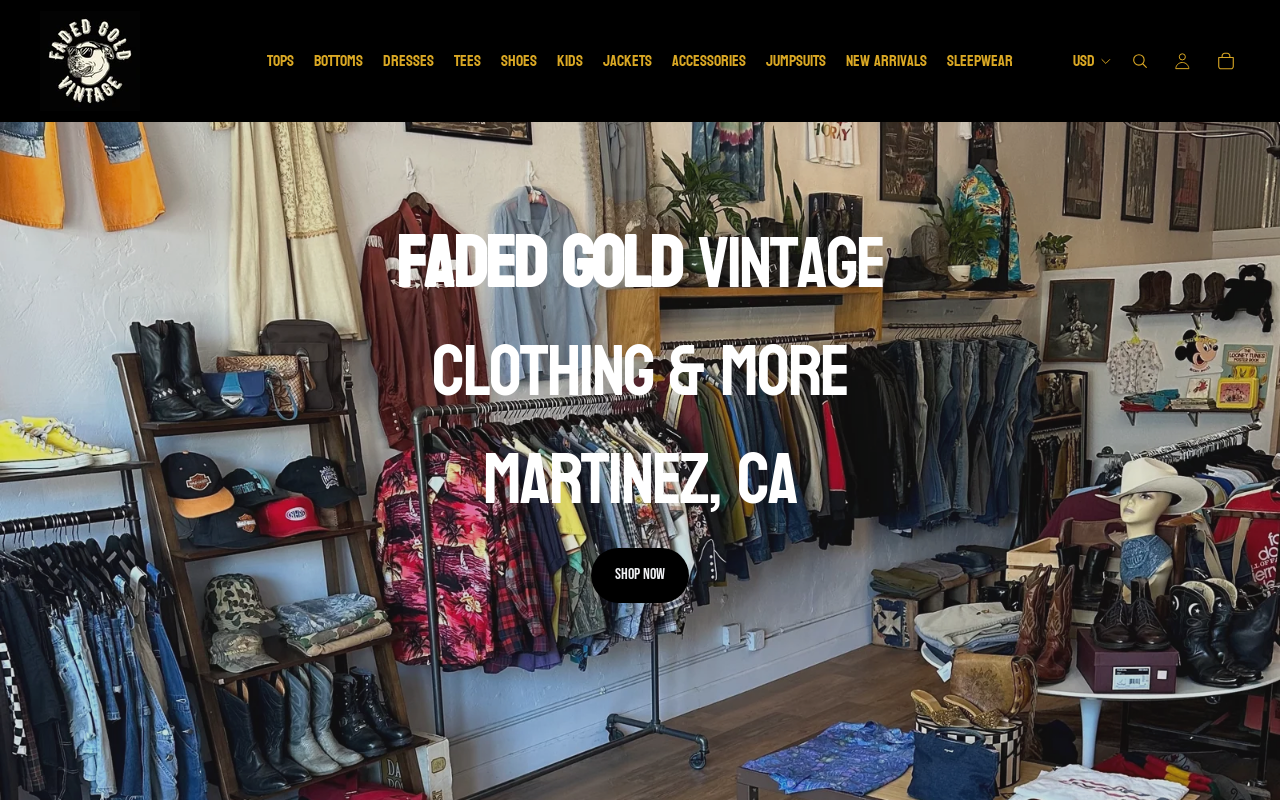 Faded Gold Vintage website preview