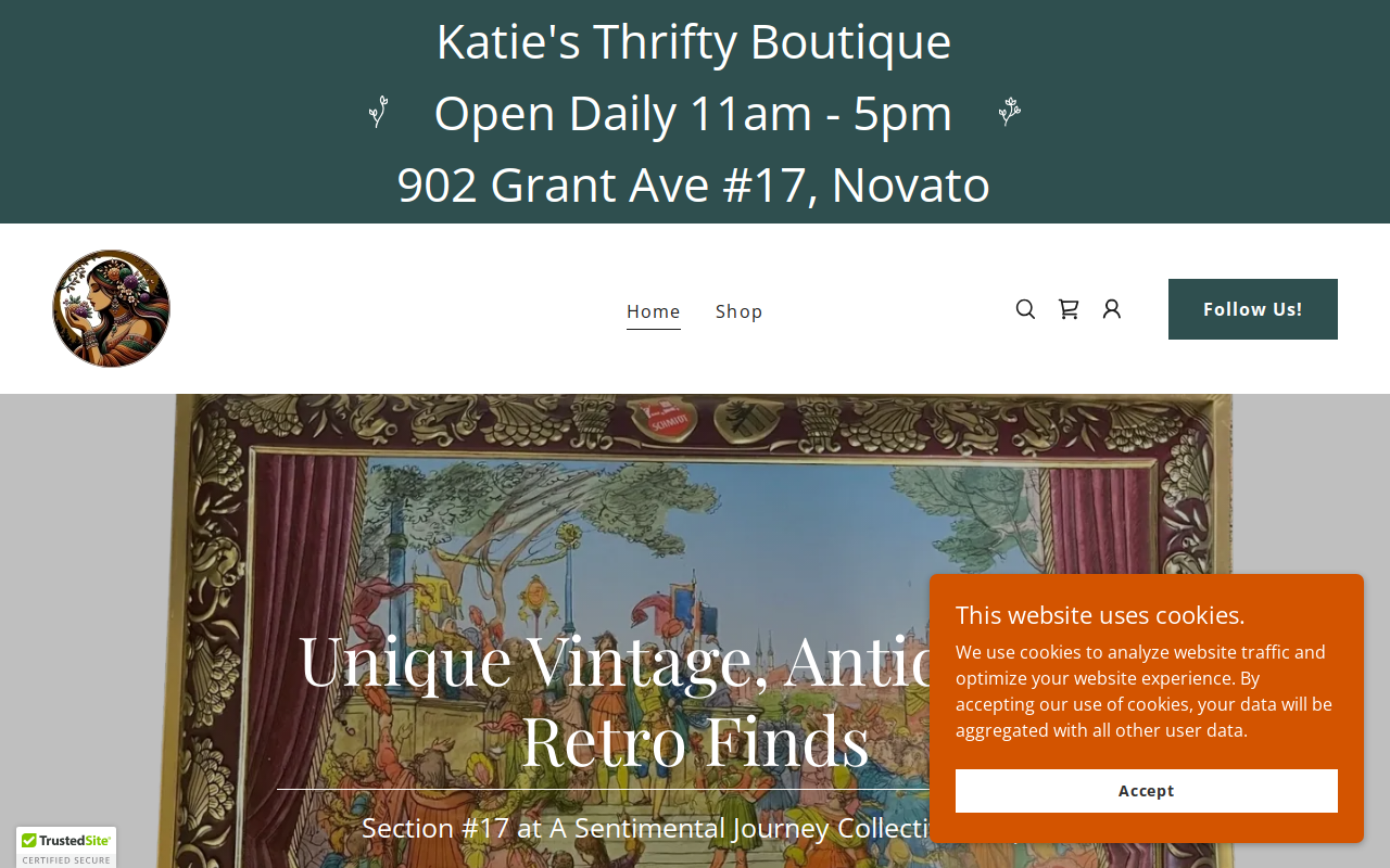 Katie's Thrifty Boutique website preview