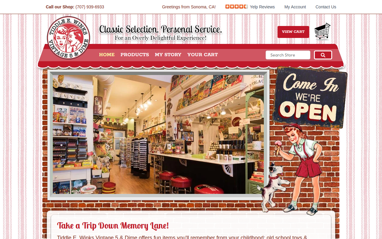 Tiddle E. Winks Vintage website preview