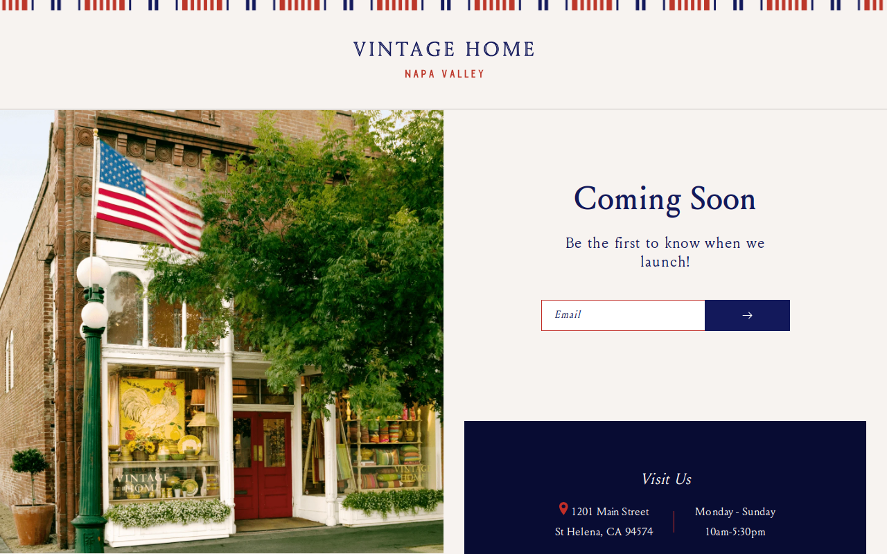 Napa Valley Vintage Home website preview