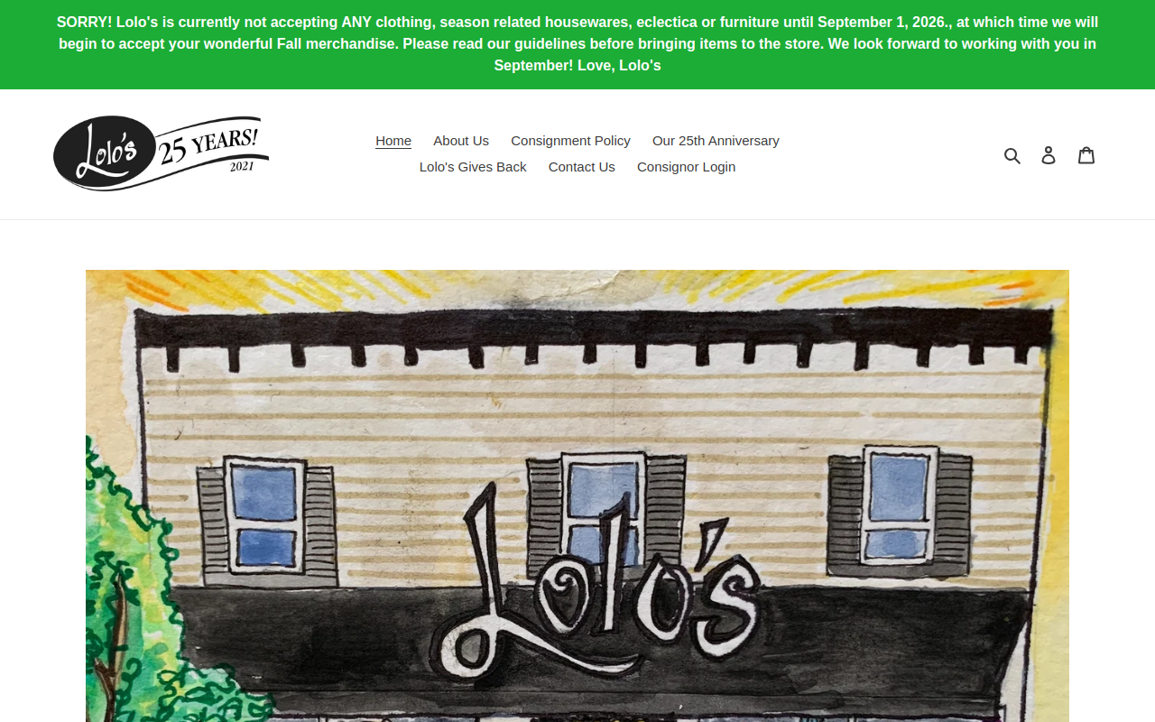 Lolo's Consignment website preview