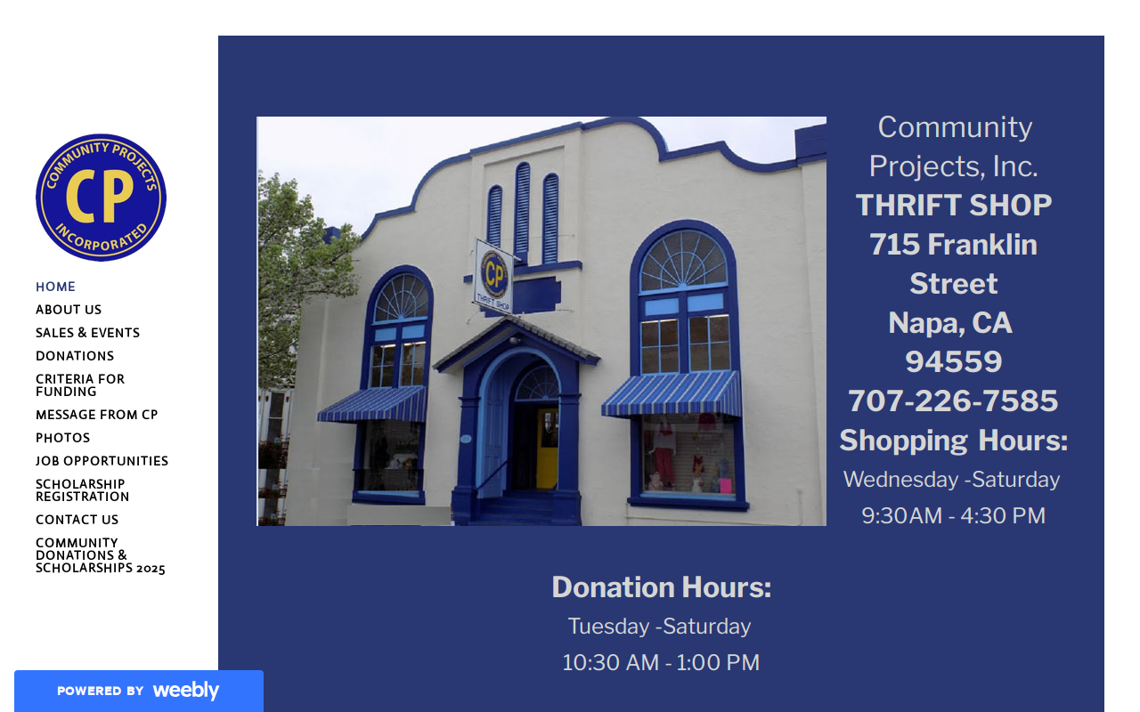 Community Projects, Inc. website preview