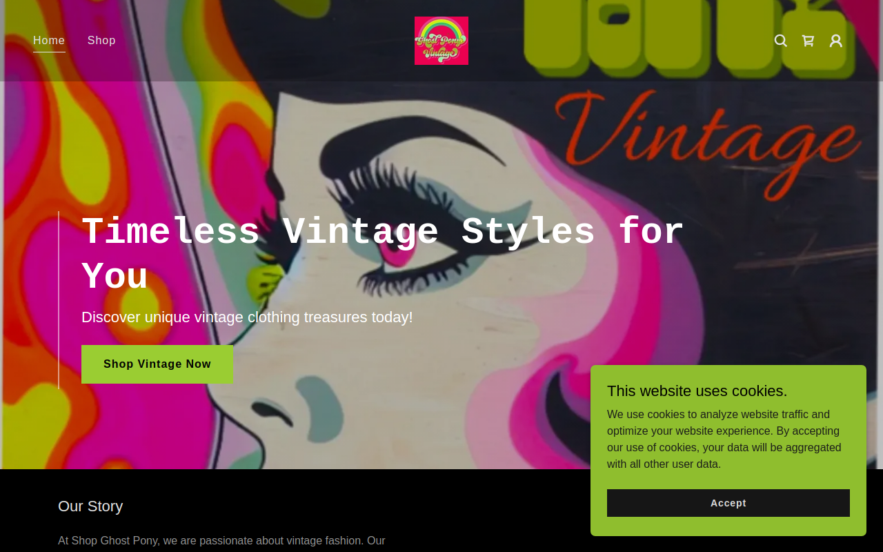 Ghost pony vintage website preview