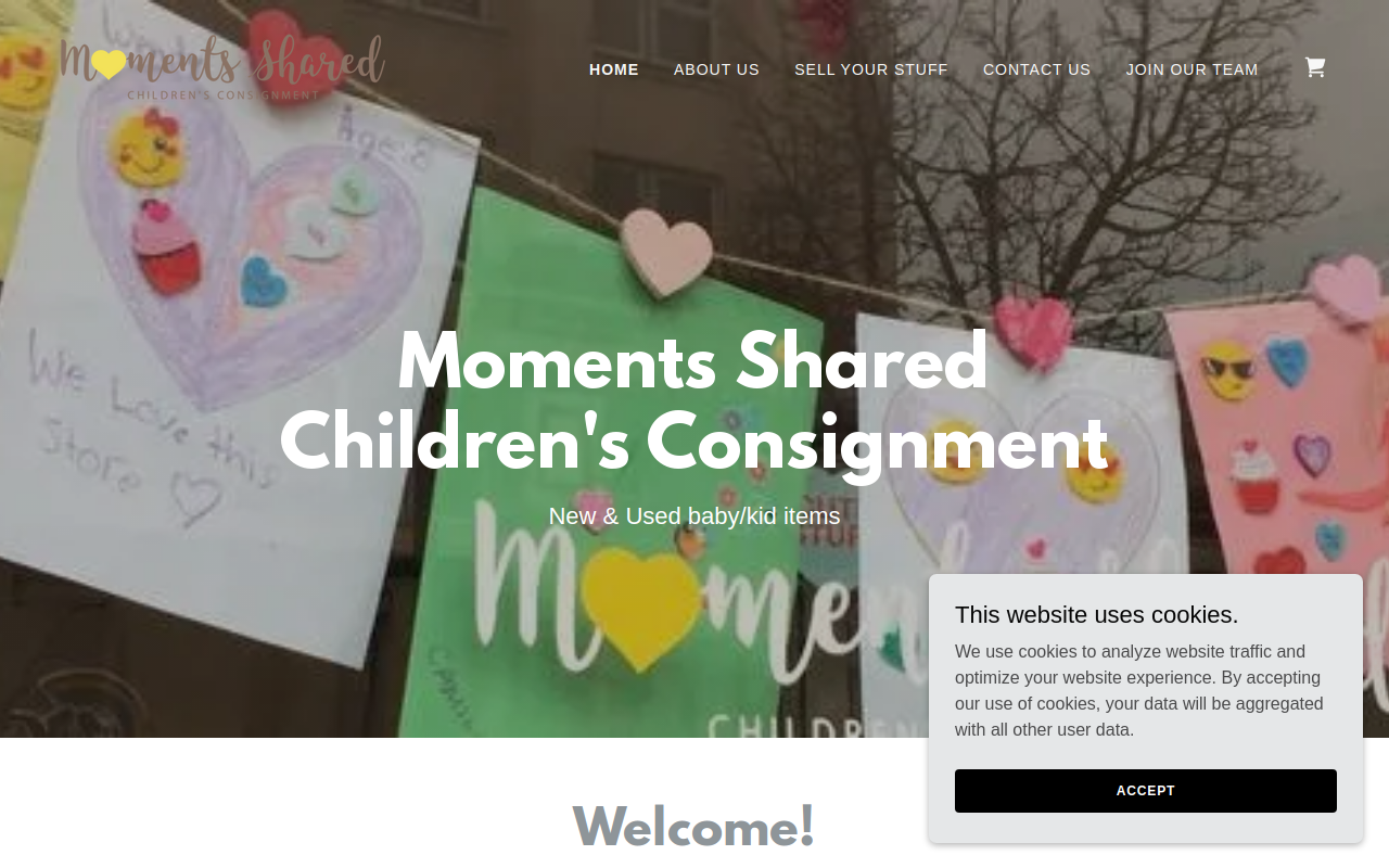 Moments Shared Children's Consignment website preview