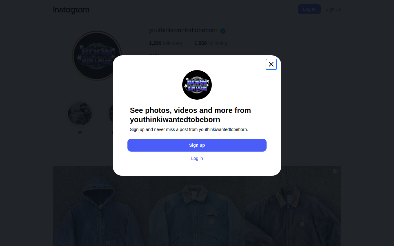 Born Vintage website preview