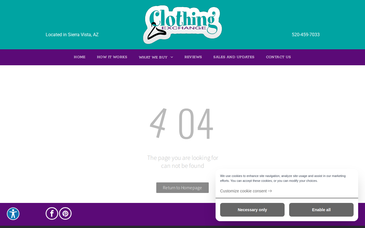 Clothing Exchange website preview