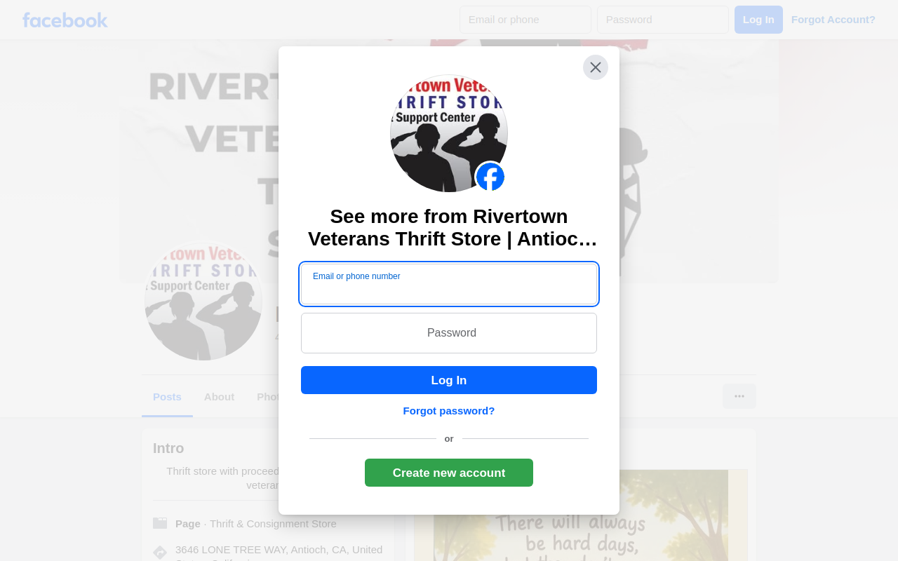 Rivertown Veterans Thrift Store and Resource Center website preview