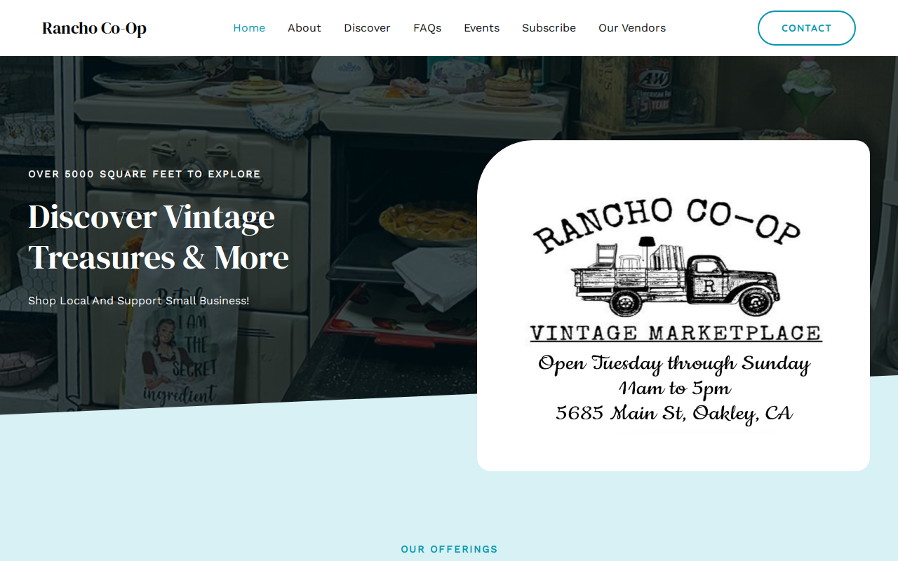 Rancho Co-Op Vintage Mall website preview