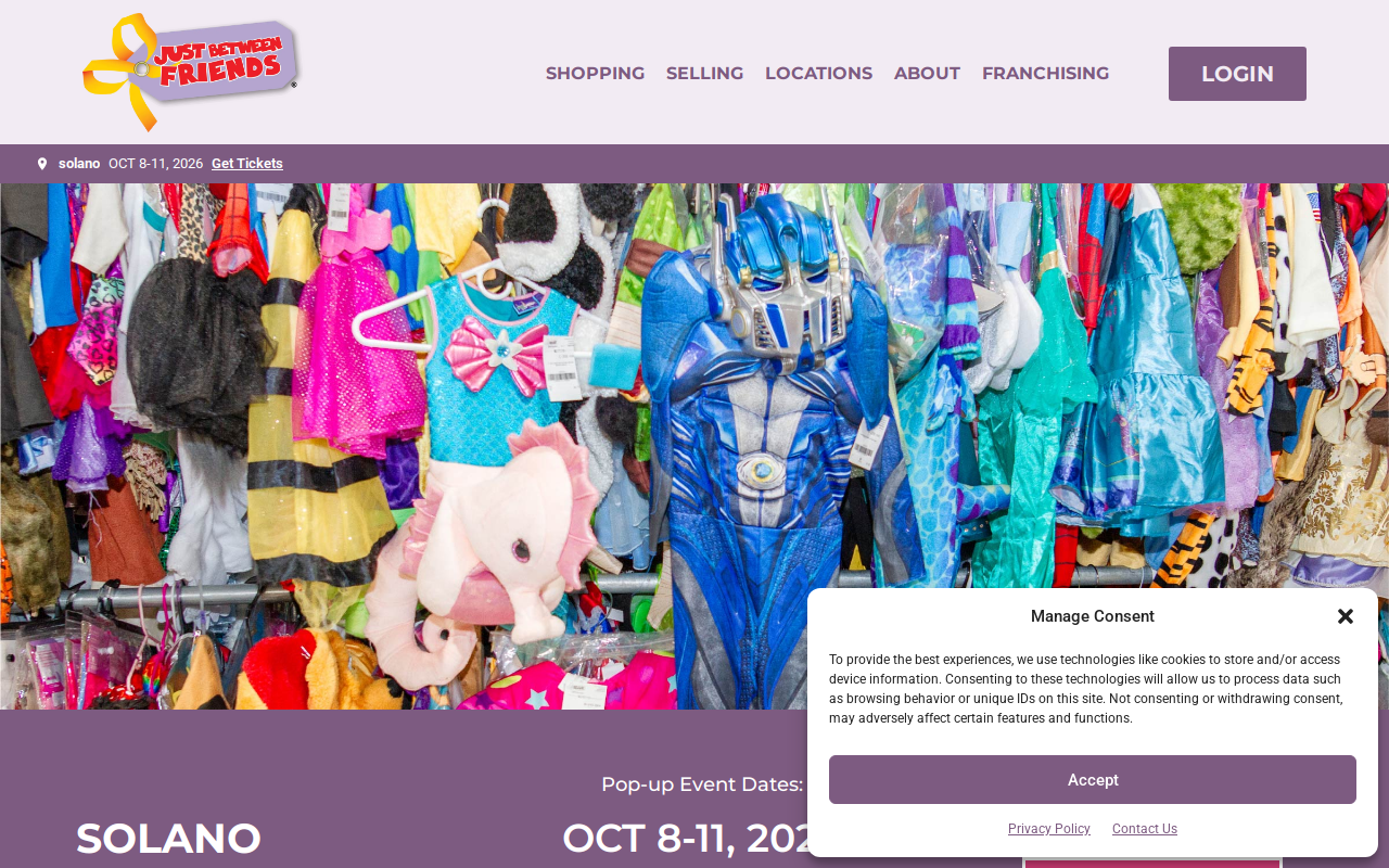 Just Between Friends Vacaville website preview