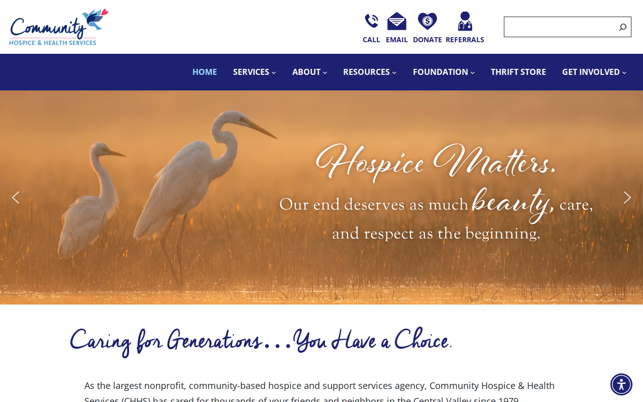 Community Hospice Hope Chest Thrift Store website preview