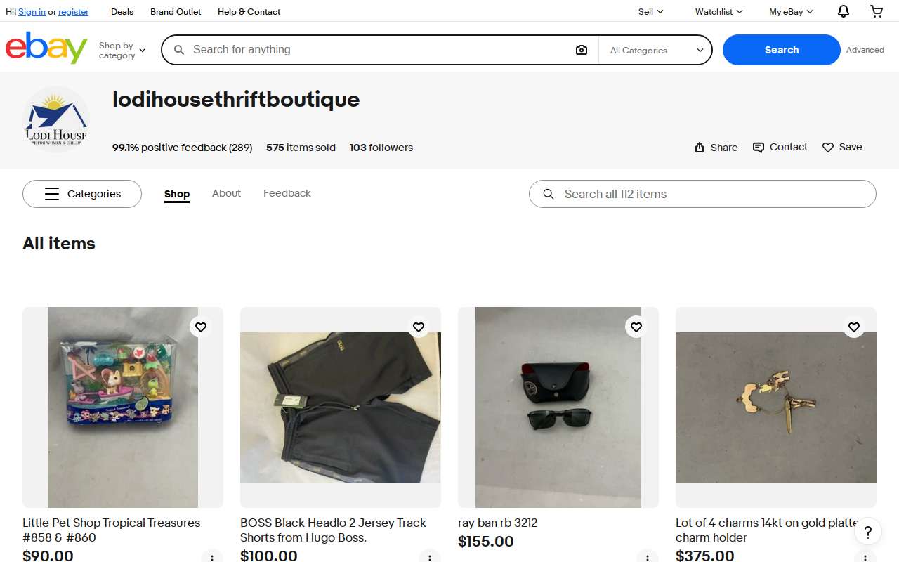 Lodi House Thrift Boutique website preview