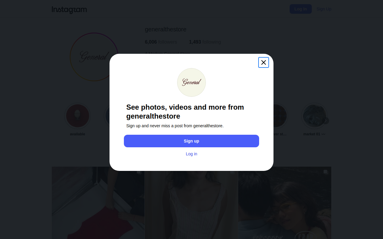 General The Store website preview