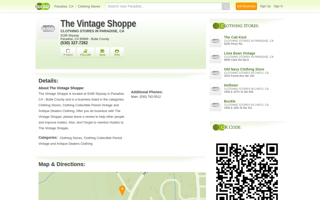 The Vintage Shoppe website preview