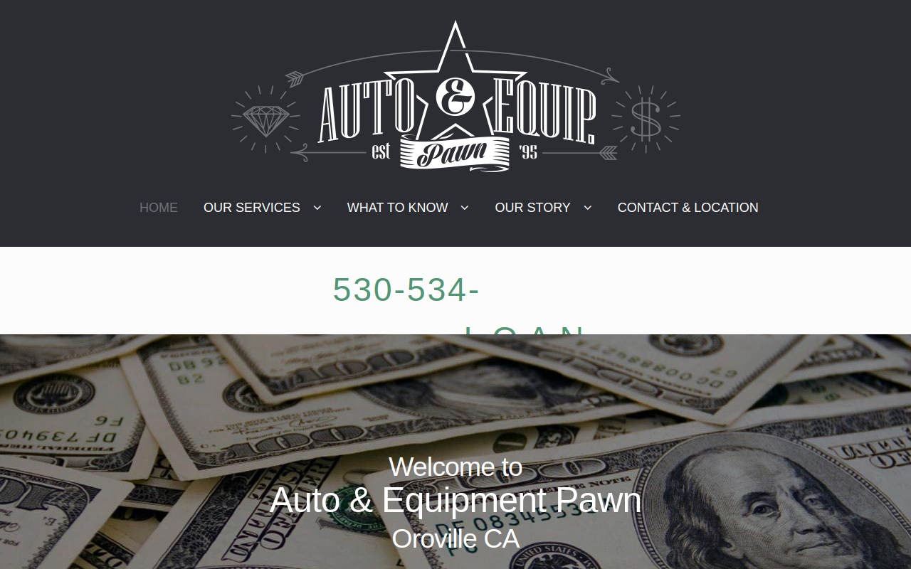 Auto & Equipment Pawn website preview
