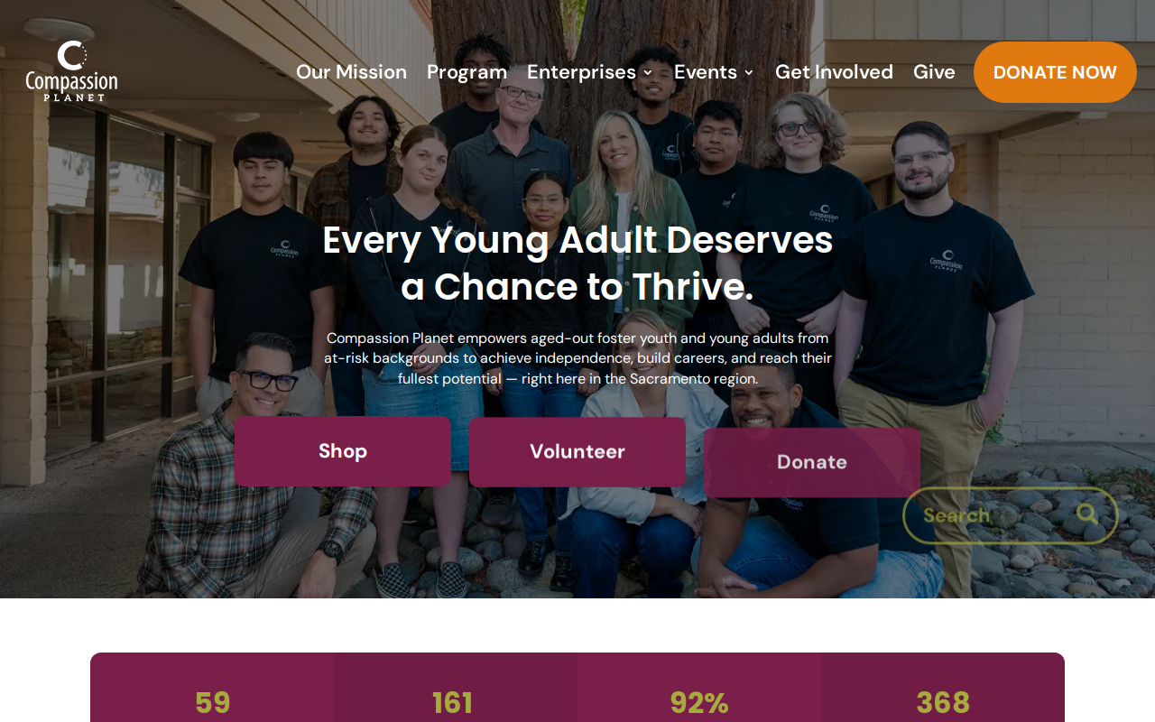 Compassion Planet Thrift Store website preview