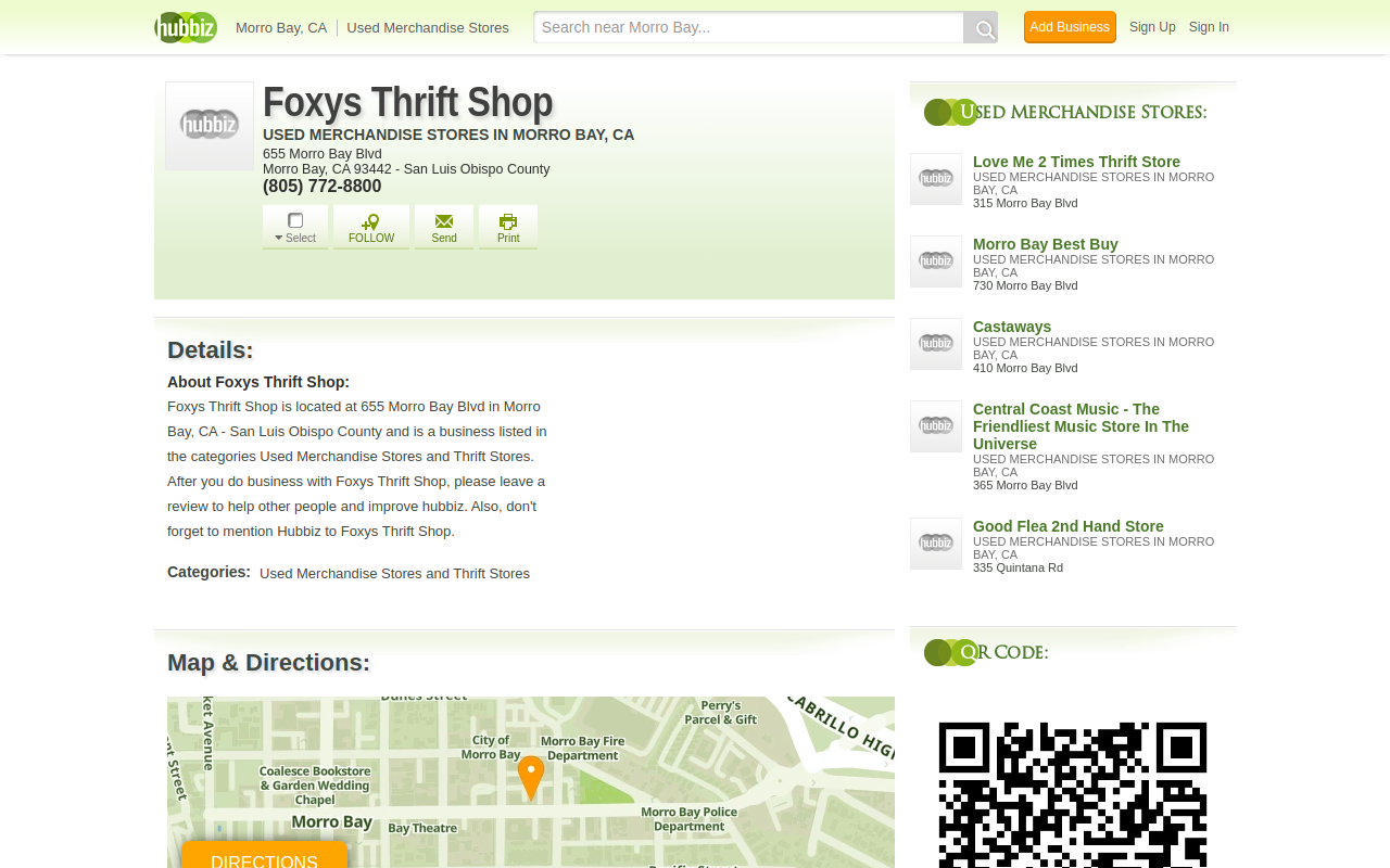Foxys Thrift Shop website preview