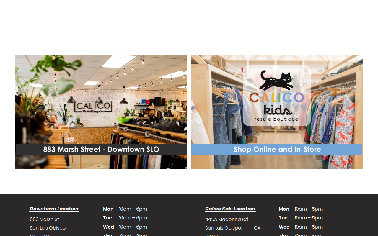 Calico Trading Co. website preview